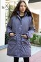 Anthracite Padded Girl's down Jacket with Pockets, Fur Lining and Detachable Hood 21523 - 4
