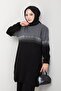 Knitted Glitter Patterned Knitwear Tunic Pants Set - 3
