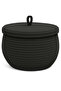 Rope Wicker Basket 17X21 cm for Kitchen, Bathroom and Home – Storage Basket Honeypot with Lid - 2