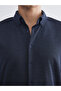 Navy Blue Slim Fit Long Sleeve Men's Shirt - 3
