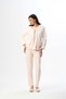 Women's Powder Fleece Dressing Gown with Lace Winter Special Design Maternity Maternity Dressing Gown Pajama Set - 3