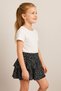 Girls' Black Floral Print Layered Ruffle Mini Skirt, Girls' Skirt - 2