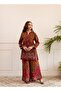 Rust & Maroon Ethnic Print Kurta Set - 6