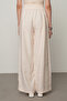 Women's Stripe Rose and Stone Detailed Solid Color Elastic Waist Wide Leg Trousers - 4