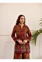 Rust & Maroon Ethnic Print Kurta Set - 4