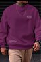 Men's Purple the Happiest Printed Crew Neck Sweatshirt - 3