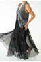 Elastic Waist Lined Ankle Length Tulle Skirt Black