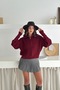 Basic Oversize Turn-Down Collar Zippered Knitwear Cardigan Aw25Hi0016 - 5