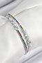 Brass Zircon Stone Pearl Model Silver Color Women's Bracelet - Ebj250902W37736