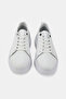 Men's White Khaki Natural Leather Sneaker Lace-Up Shoes - 3