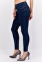 Women Super Skinny Fit Washed Stretchable Jeans, Navy - 2