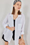 Women's Single Pocket Oversize Muslin Shirt 20353 - White