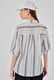 Women's Striped Short Sleeve Shirt 20345 - Stone - 6