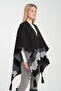 Wave Patterned Tasseled Knitwear Poncho - Oversized Women's Poncho with Fisherman Stitching, Stylish Shawl Poncho for Outerwear - 6
