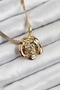 Rose Figured Italian Chain Model Gold Color Women's Necklace - Ebj250902W37635