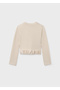 Cream Girl's Leaf Detailed Blouse 7030 - 5