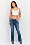 Women Bootcut Fit Washed Stretchable Jeans, Blue - 4
