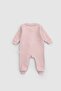 Organic Cotton Pink Zippered Baby Romper with Fluffy Inside - 4