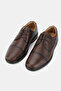 Men's Brown Khaki Natural Leather Orthopedic Classic Lace-Up Shoes - 3