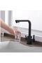 Black Square Kitchen Sink Faucet with 3-Way L Pipe Luxury Water Design Faucet with Warranty - 3