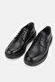 Men's Black Khaki Natural Leather Eva Sole Lace-Up Shoes - 2