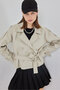 Women's Belted Short Trench Coat 5970 - Stone - 3