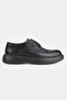 Men's Black Khaki Natural Leather Eva Sole Lace-Up Shoes - 5
