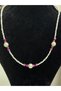 Fuchsia and Pearl Look Beaded Necklace - 2