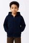 Boys' Hooded Cardigan Sweatshirt with Kangaroo Pocket and Full Zipper - Navy Blue - 2