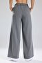Women's Brooch Detailed Dirty Stitching Design Trousers - 3