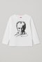 Children's White Long Sleeve Ataturk Printed T-Shirt - 100% Cotton - 2