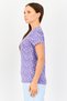 Rosaline x Women Crew Neck Allover Print Short Sleeve Sleepwear Top, Purple - 2