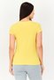 Women Crew Neck Graphic Print Short Sleeve Sleepwear, Mustard - 3