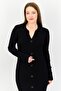 Women Textured Midi Dress, Black - 2