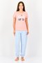 Rosaline x Women 2 Pieces Crew Neck Graphic Print Short Sleeve Sleepwear Top, Multicolor - 5