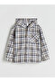 Beige Hooded Plaid Boy's Lumberjack Shirt