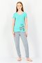 Rosaline By Women Graphic Print Short Sleeve Sleepwear Top, Green - 4
