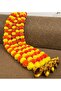 Shreej Artificial Marigold Fluffy Flowers and Golden/Silver Hanging Bells Garlands/Torans/Wall hangi - 8