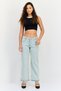 Women Straight Fit Washed No Stretch Cropped Jeans, Light Blue - 4