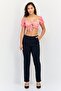 Women V Neck Short Sleeve Allover Print Crop Top, Multicolor - 3