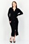 Women Textured Midi Dress, Black