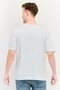 Men Crew Neck Short Sleeve Brand Logo T-Shirt, Light Grey - 3
