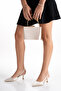 Gold Women's Short Heel Stone-Embellished Evening Shoes and Bag Set