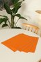 4-Piece Pera Orange Piping Detailed Duck Linen Washable, Stain-Resistant Supla American Service Set - 6
