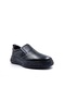 Genuine Leather Lightweight and Soft Design Black Men's Laceless Comfort Shoes - 7