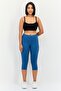 Women Tight Fit Running 3/4 Leggings, Heather Blue - 4