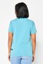 Women Crew Neck Short Sleeve Brand Logo Top, Powder Blue - 4