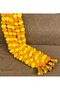 Pack of 5 Shreej Artificial Marigold Fluffy Flowers and Golden Hanging Bells Garlands /Wall hangi - 6