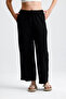 Linen Pants Black Straight Cut - 4