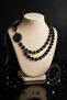 Larvikite Lava Stone 2 Row Stress Relief Necklace - 2